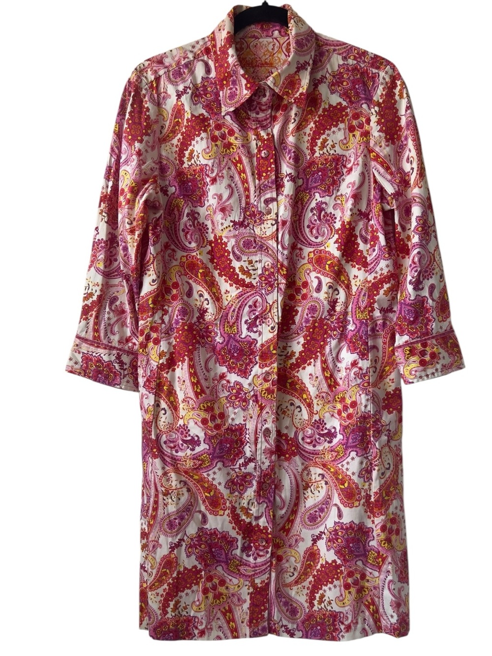 Robert Graham Button Front Paisley Multicolored Shirt Dress